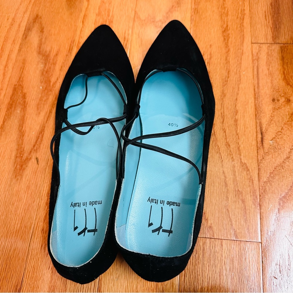 Thierry Rabotin Elegant Black Women's Flats Size 40.5